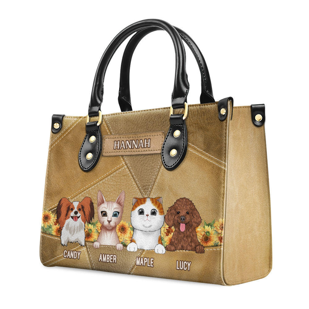 Vintage Personalized Custom Leather Bag for Pet Moms - Show Your Love for Fur Babies