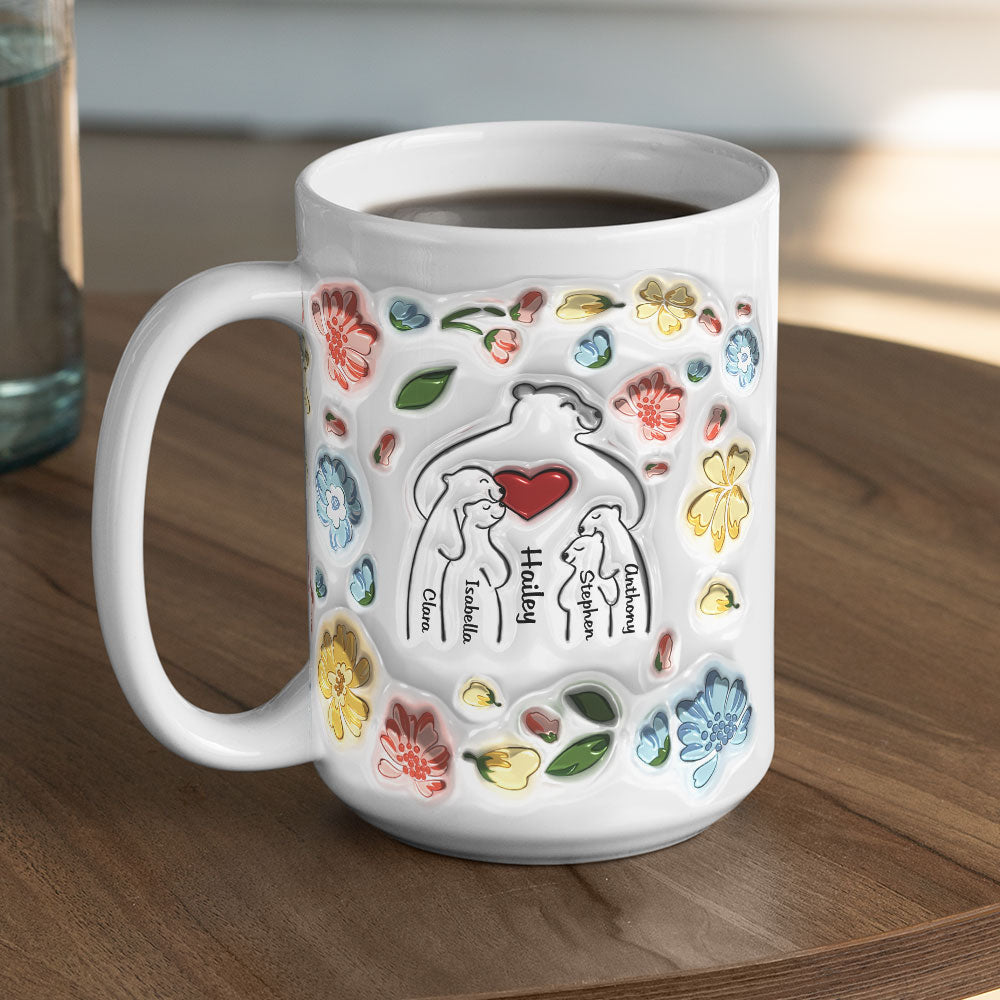 Mama Bear - Exquisite Personalized Custom 3D Inflated Effect Ceramic Mug in 11oz and 15oz Sizes