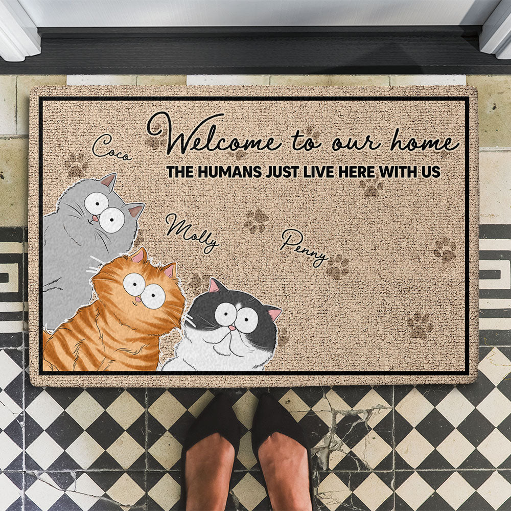 Hope You Like Fur Babies - Personalized Custom Doormat with Cat Picture in 2 Sizes