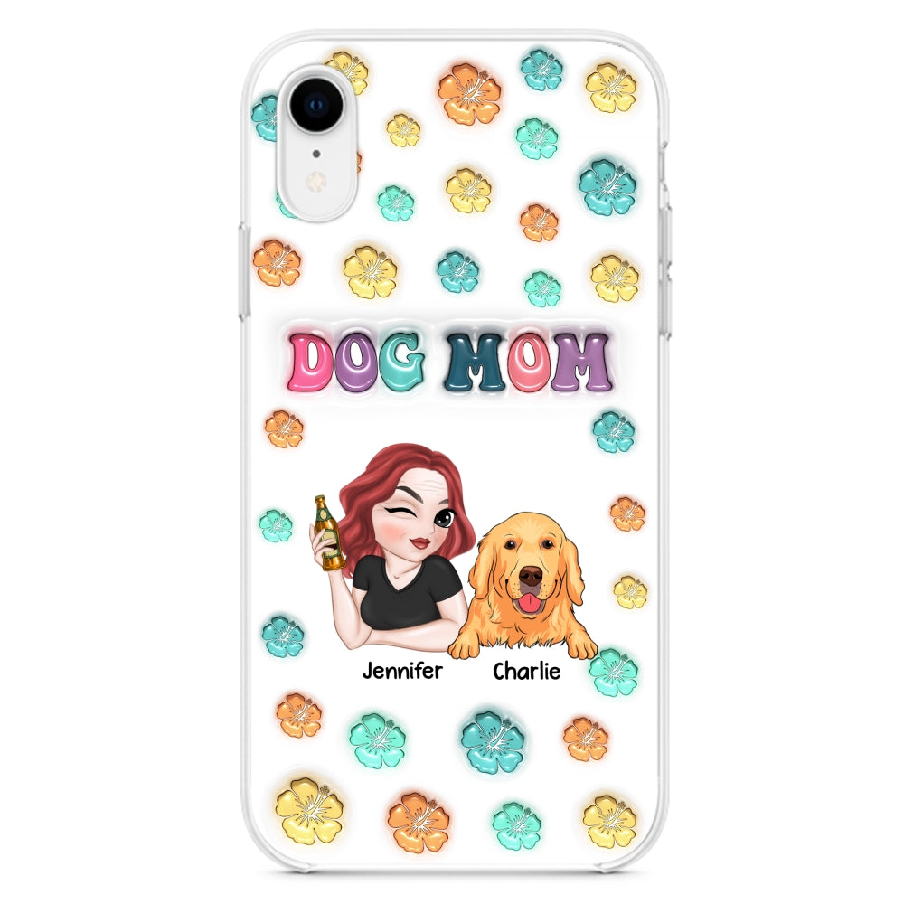Dog Mom Summer: Exclusive Personalized Custom 3D Inflated Effect Phone Case for Stylish Protection