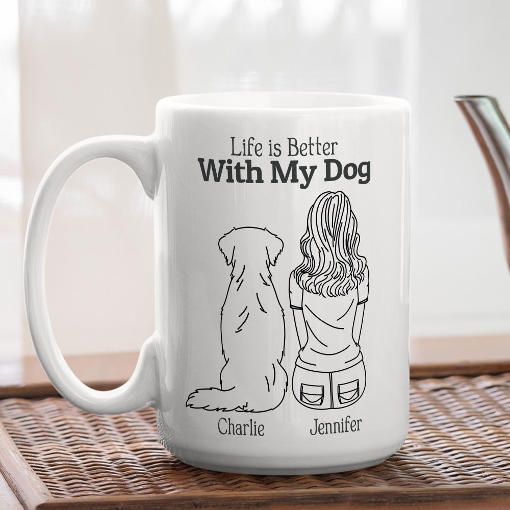 Life Is Better With My Dogs - Personalized Custom 11oz/15oz Coffee Mug for a Cozy Start