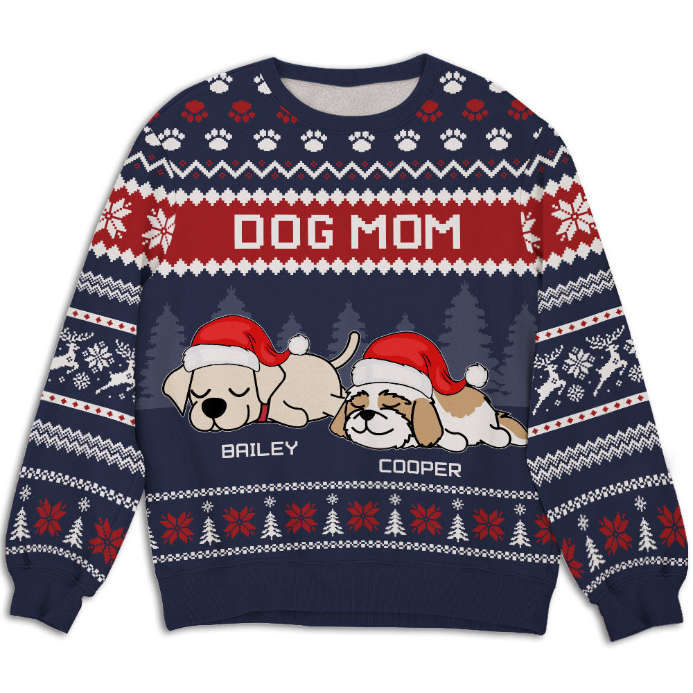 Pets In Snow Forest - Customizable All-Over-Print Unisex 8.8 oz Polyester Blend Sweatshirt for Pet Lovers