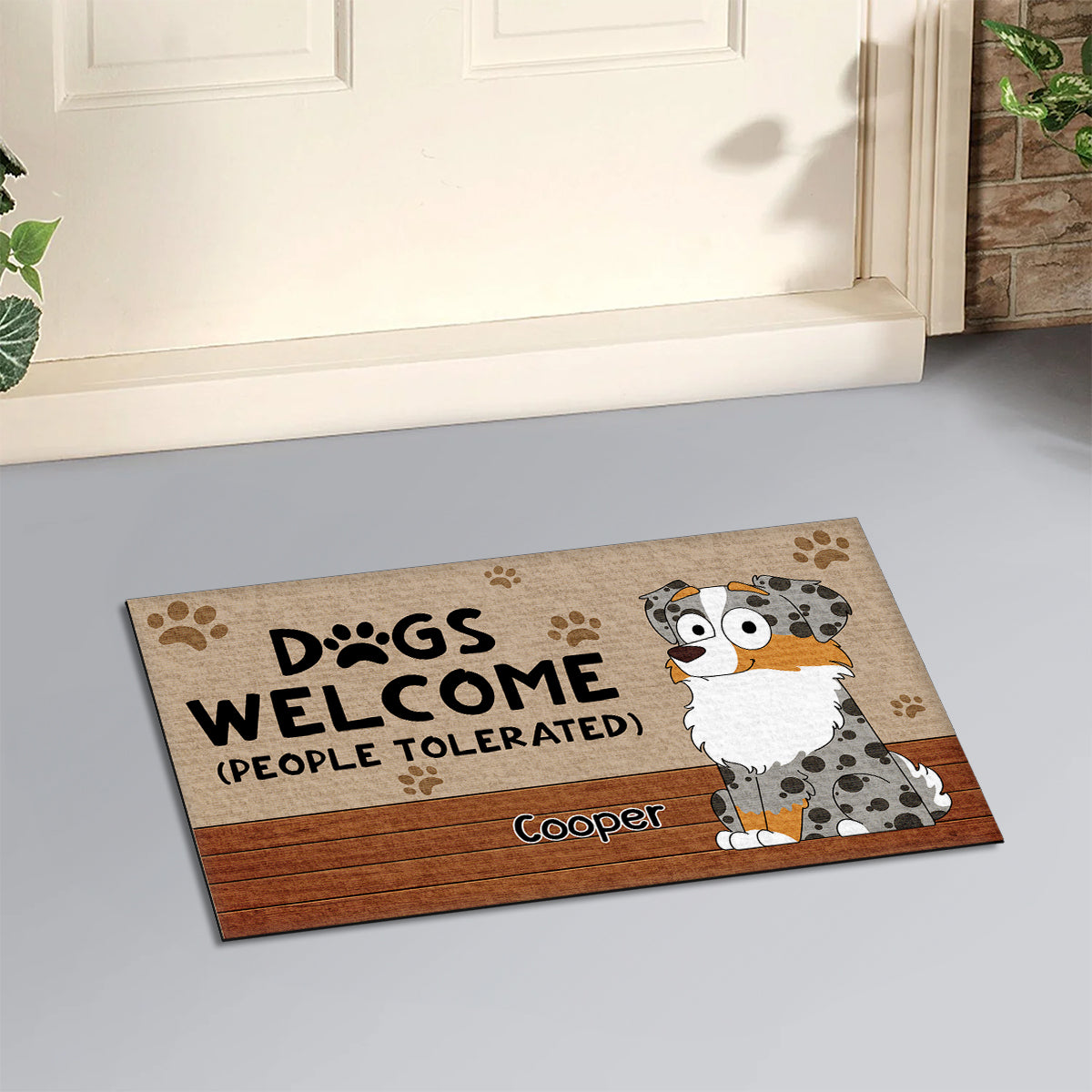Personalized Custom 'Dogs Welcome People Tolerated' Doormat for Pet Lovers