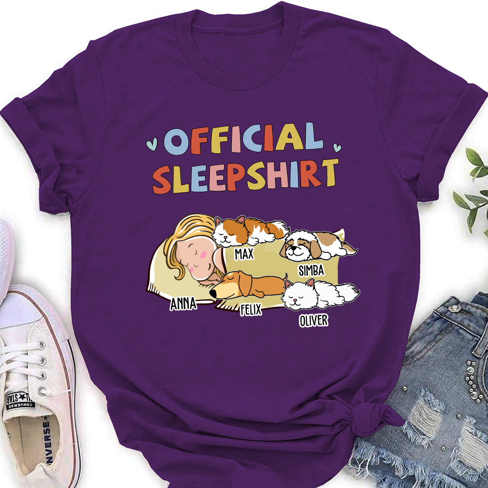 Sleeping Pet Personalized Custom Women's Sleepshirt Version 2 - Ideal Gift for Pet Lovers