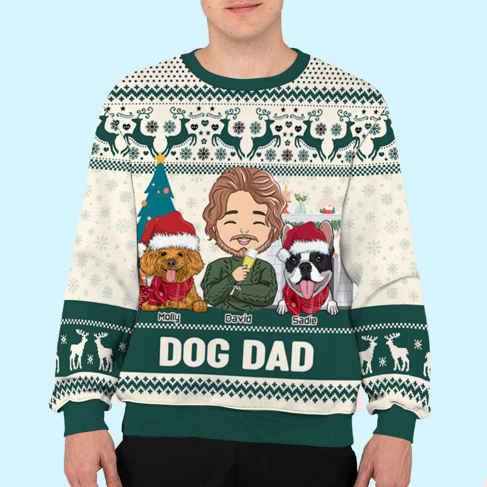 Merry Woofmas Pawlidays - Exclusive Personalized Custom All-Over-Print Unisex Sweatshirt for Pet Lovers