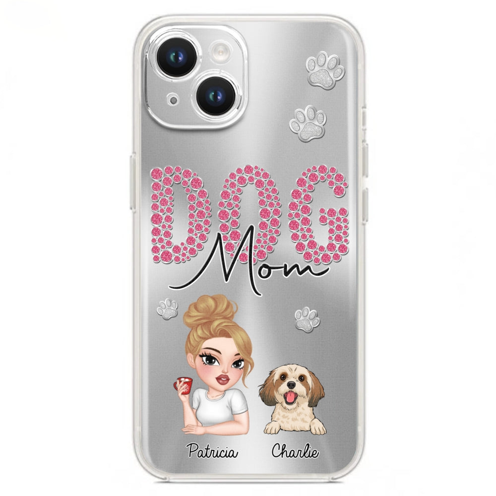 Sparkling Glitter Dog Mom Life - Exquisitely Personalized Custom Phone Case