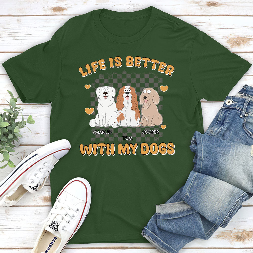 Better Life With Dog - Stylish Personalized Custom Unisex 5.3 oz T-shirt