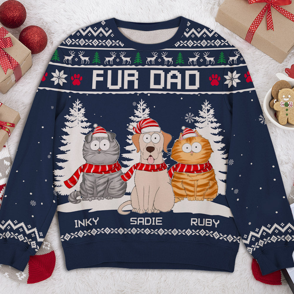 Happy Holiday Personalized Custom All-Over-Print Dog Lover's Unisex Sweatshirt