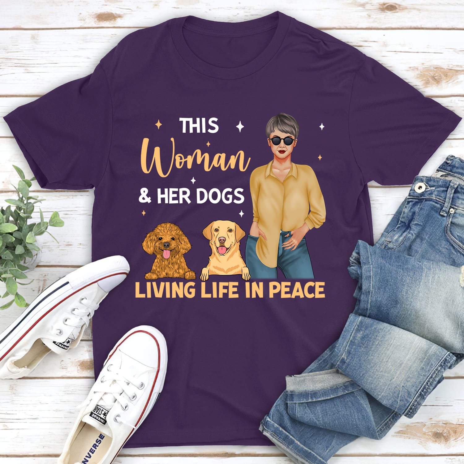 Life In Peace - Personalized Custom Unisex Heavy Cotton 5.3 oz T-shirt for Pet Lovers