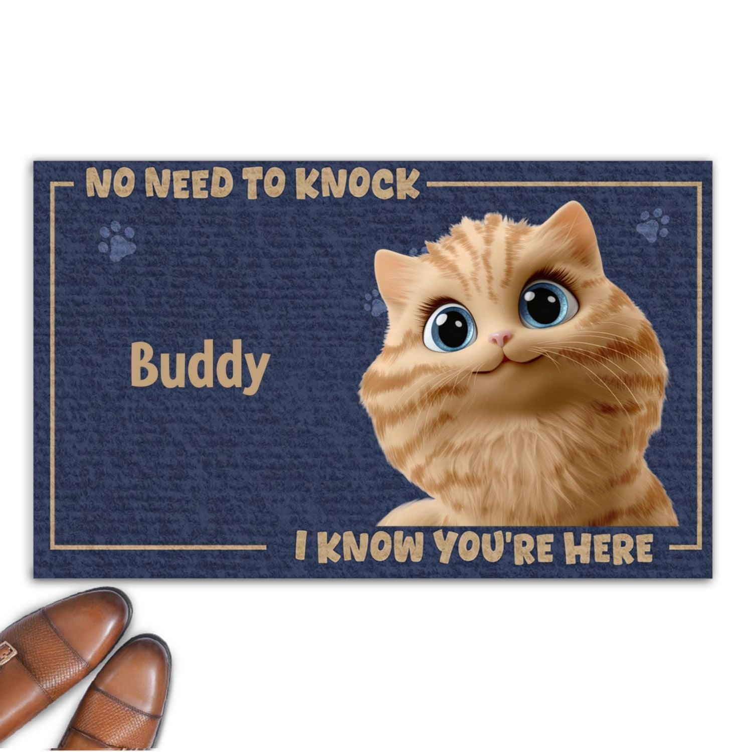 Personalized Custom Pet Lover's Doormat: No Need To Knock, Welcome with Your Furry Friend