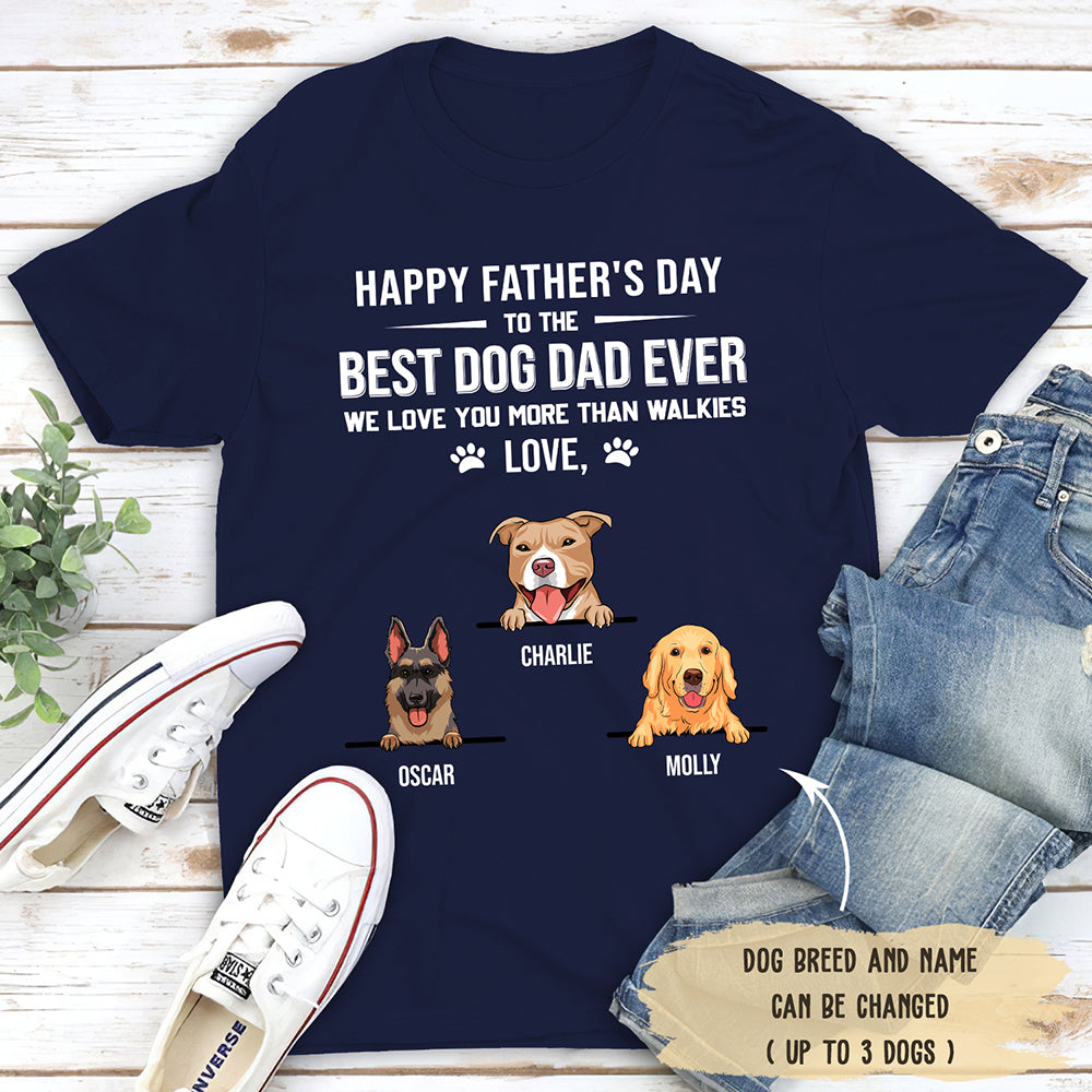 Best Dog Dad Ever 1 - Personalized Custom Unisex Heavy Cotton T-shirt for Pet Lovers