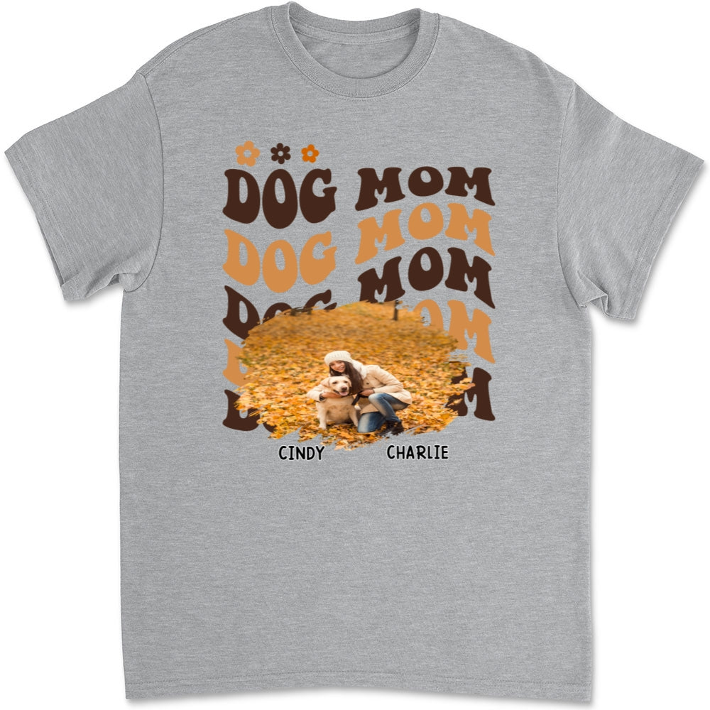 Unique Personalized Custom Unisex 'I Am A Dog Mom' Photo T-shirt