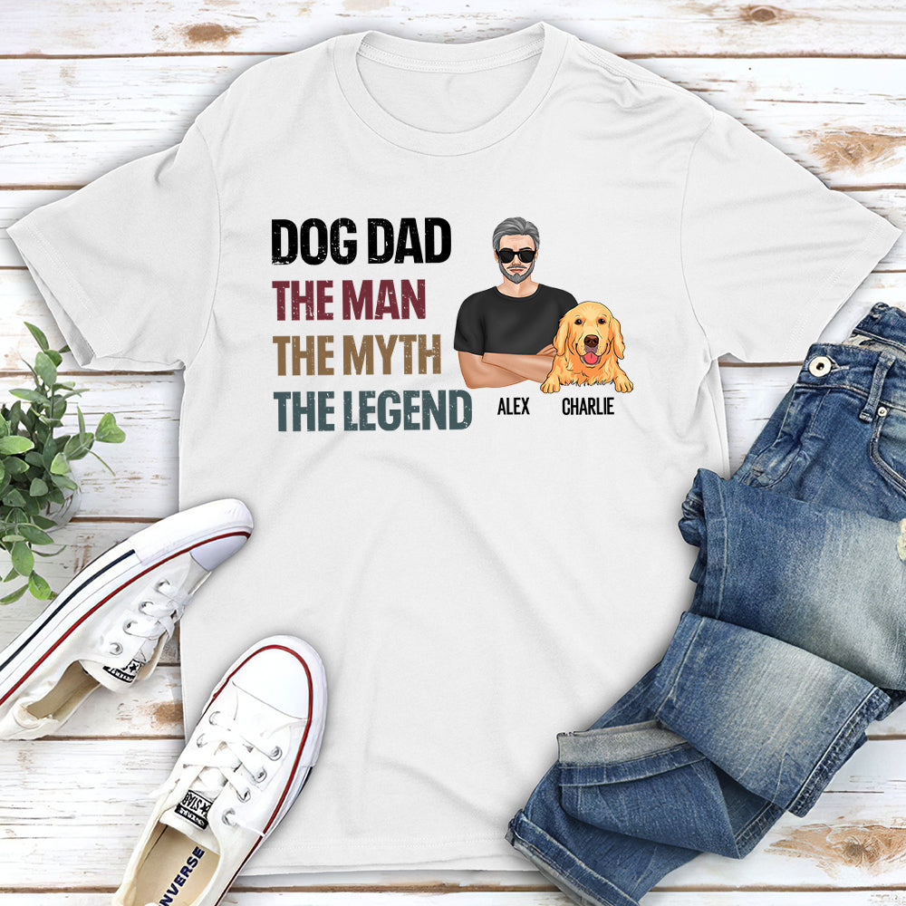 Dog Dad Legend - Customizable Unisex Personalized T-shirt for Pet Lovers