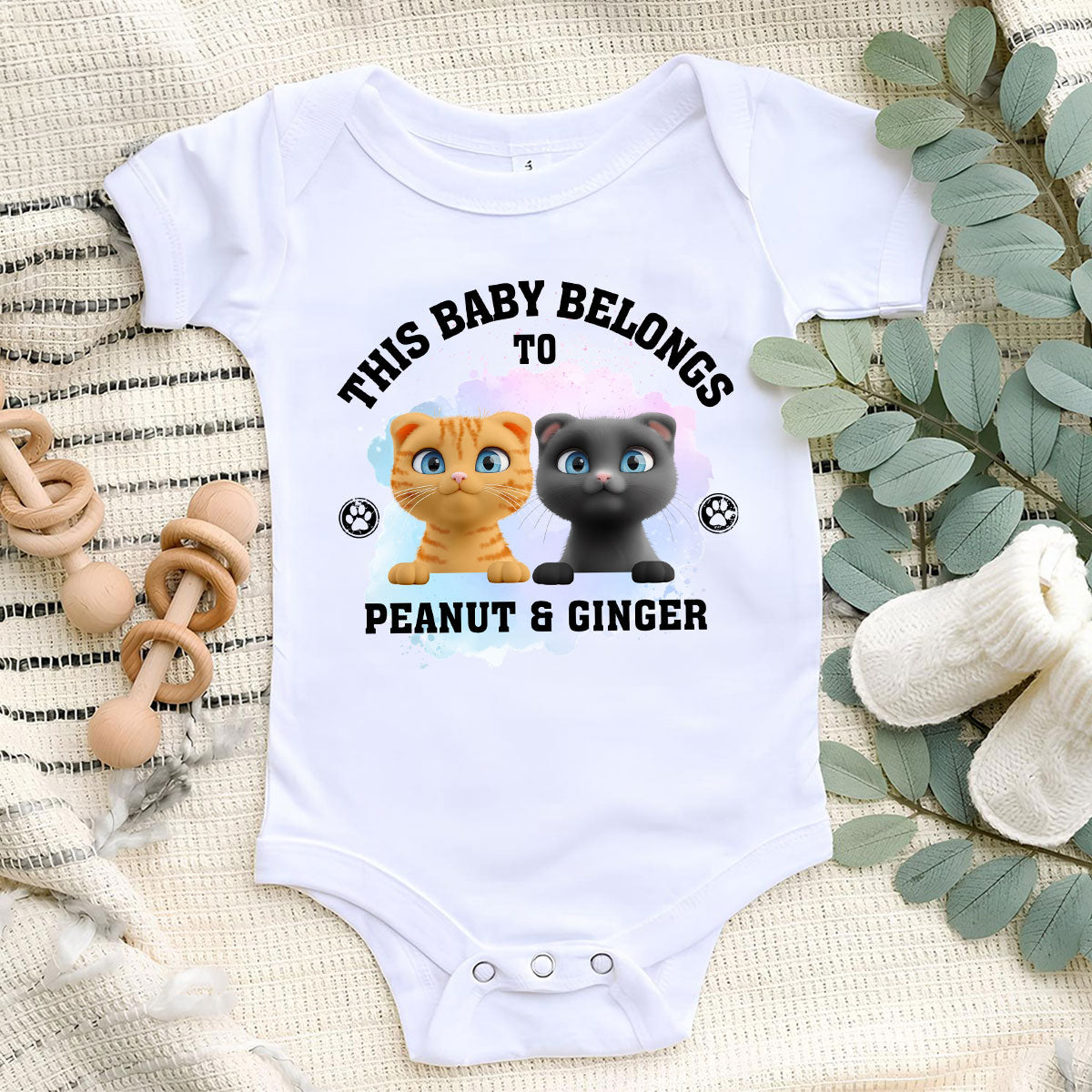 Belongs To Cats - Exquisitely Personalized Custom Baby Onesie for Unforgettable Moments
