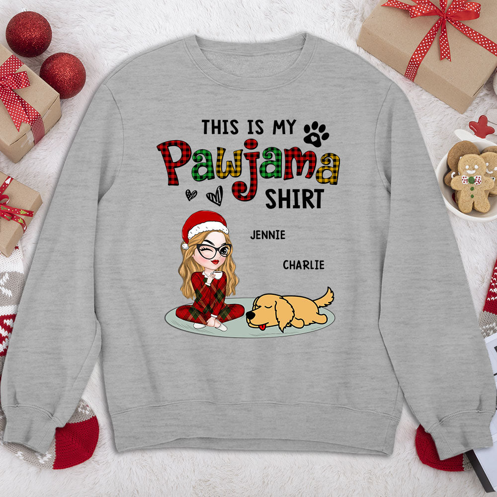 Pawjama Shirt Version 2 - Customizable Personalized Unisex 8.0 oz Sweatshirt for Pet Lovers