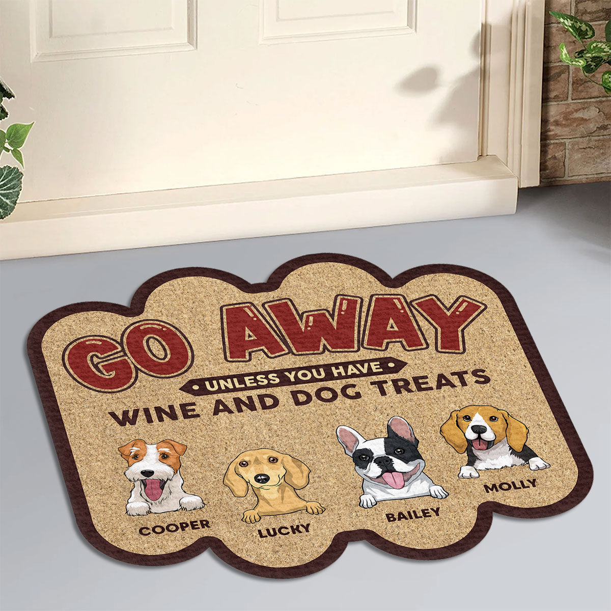 Personalized Custom 'Go Away Unless You Have' Doormat for Pet Lovers