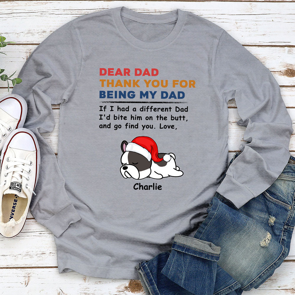 Festive Bite The Butt Christmas Personalized Custom Unisex Long Sleeve T - shirt