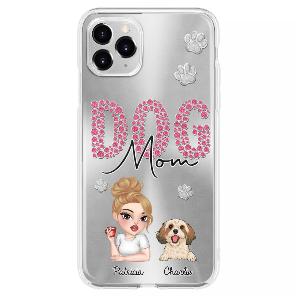 Sparkling Glitter Dog Mom Life - Exquisitely Personalized Custom Phone Case