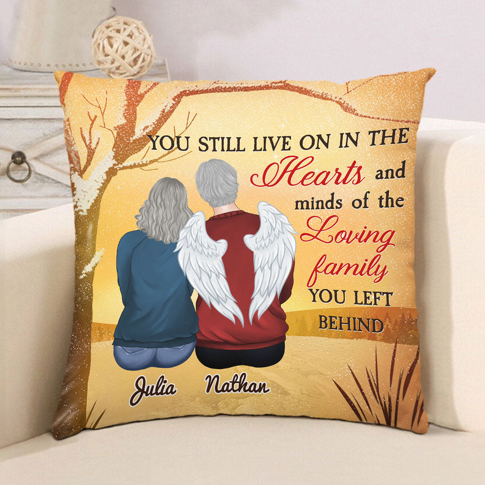Heartwarming Loving Memories - Personalized Custom Throw Pillow in 12' x 12' and 18' x 18' Sizes