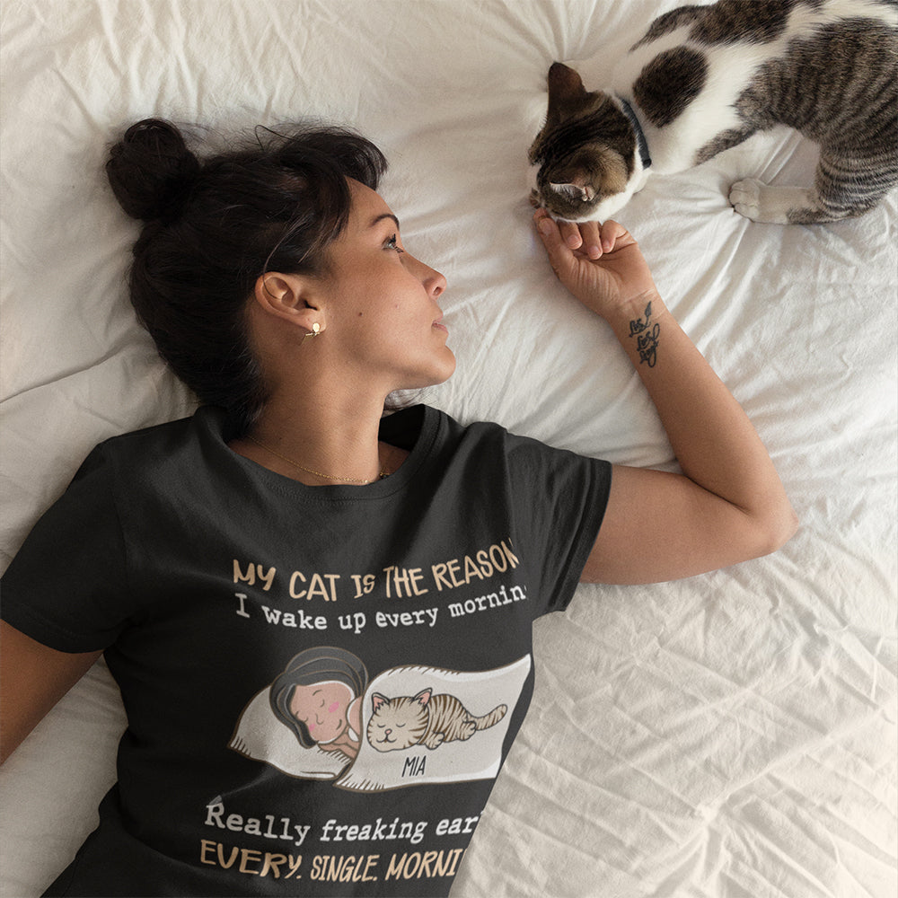 My Cat Is The Reason - Personalized Custom Unisex 5.3 oz T-shirt for Pet Lovers
