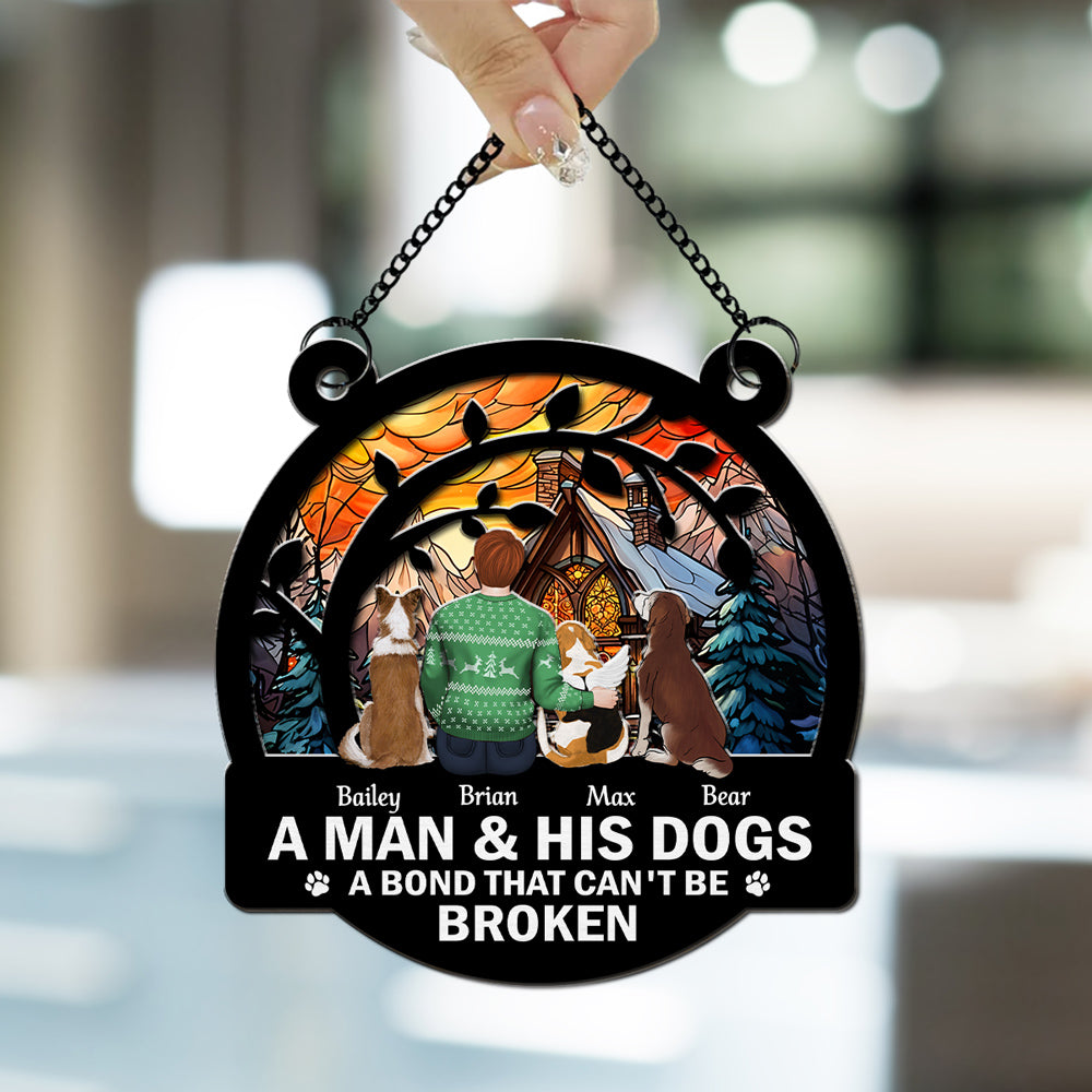 Personalized Custom Suncatcher: Celebrating the Precious Bond Between a Girl and Her Dog