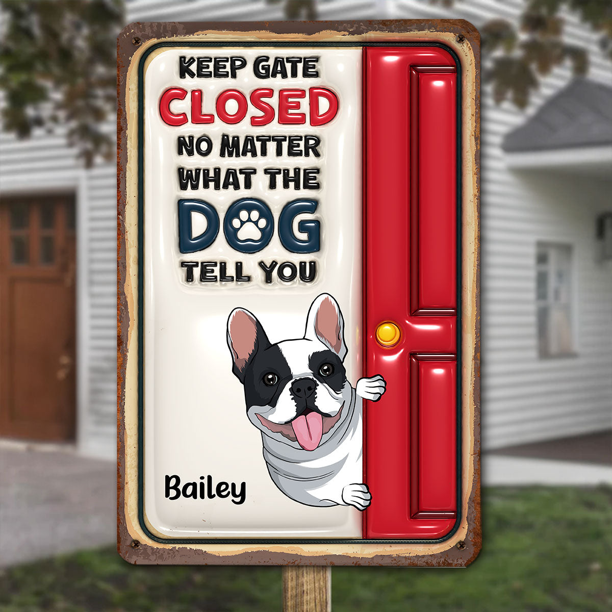 No Matter What The Dogs Tell You - Personalized Custom 3D Inflated Effect Metal Sign for Home and Office Decor