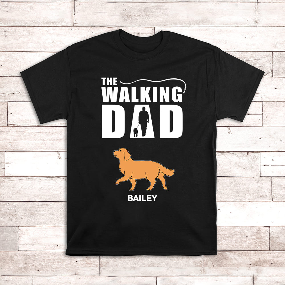 The Walking Dad - Personalized Custom Unisex 5.3 oz T-shirt for Pet Lovers