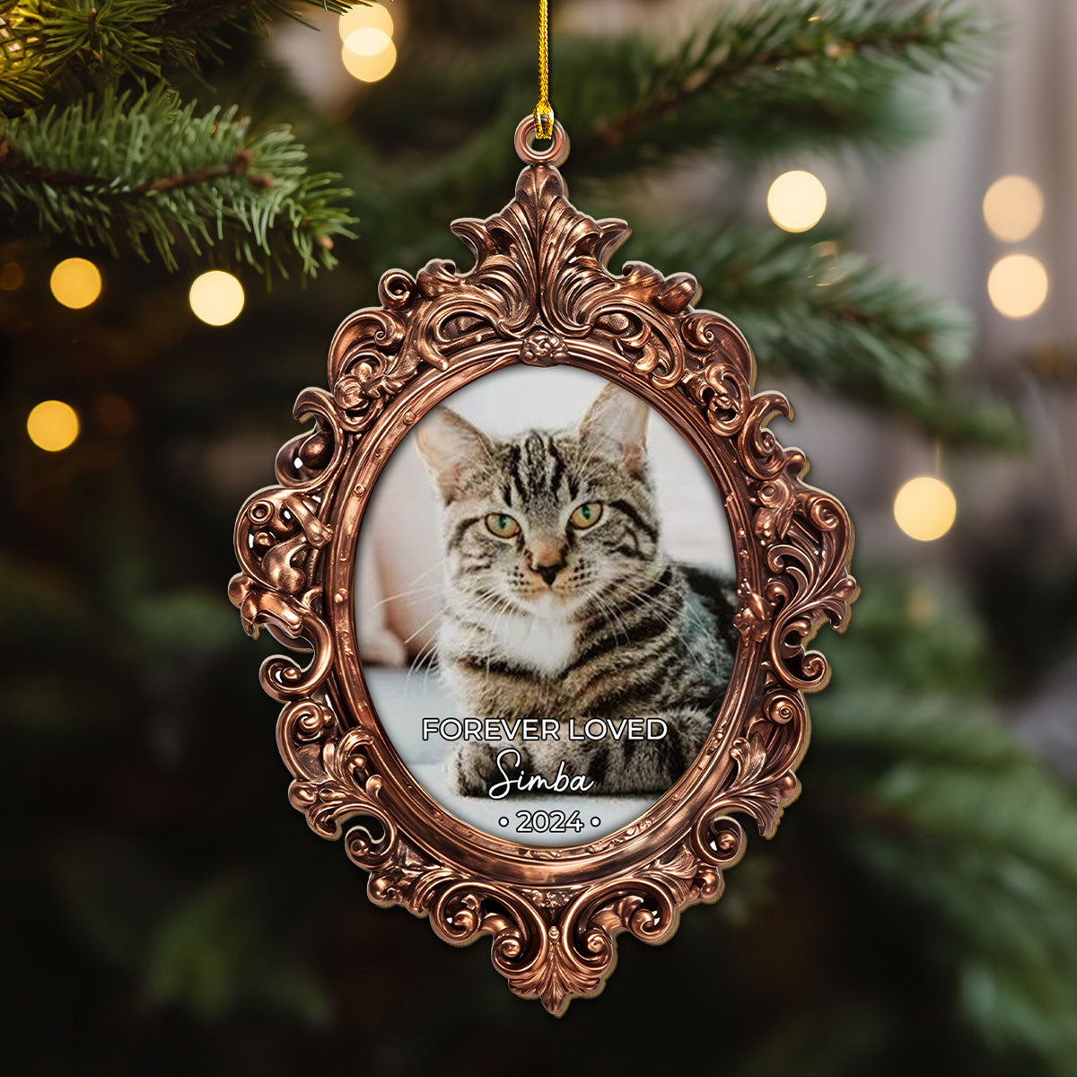 Forever Loved Customizable Personalized Photo Pet Memorial - One-of-a-Kind Custom Wood Christmas Ornament
