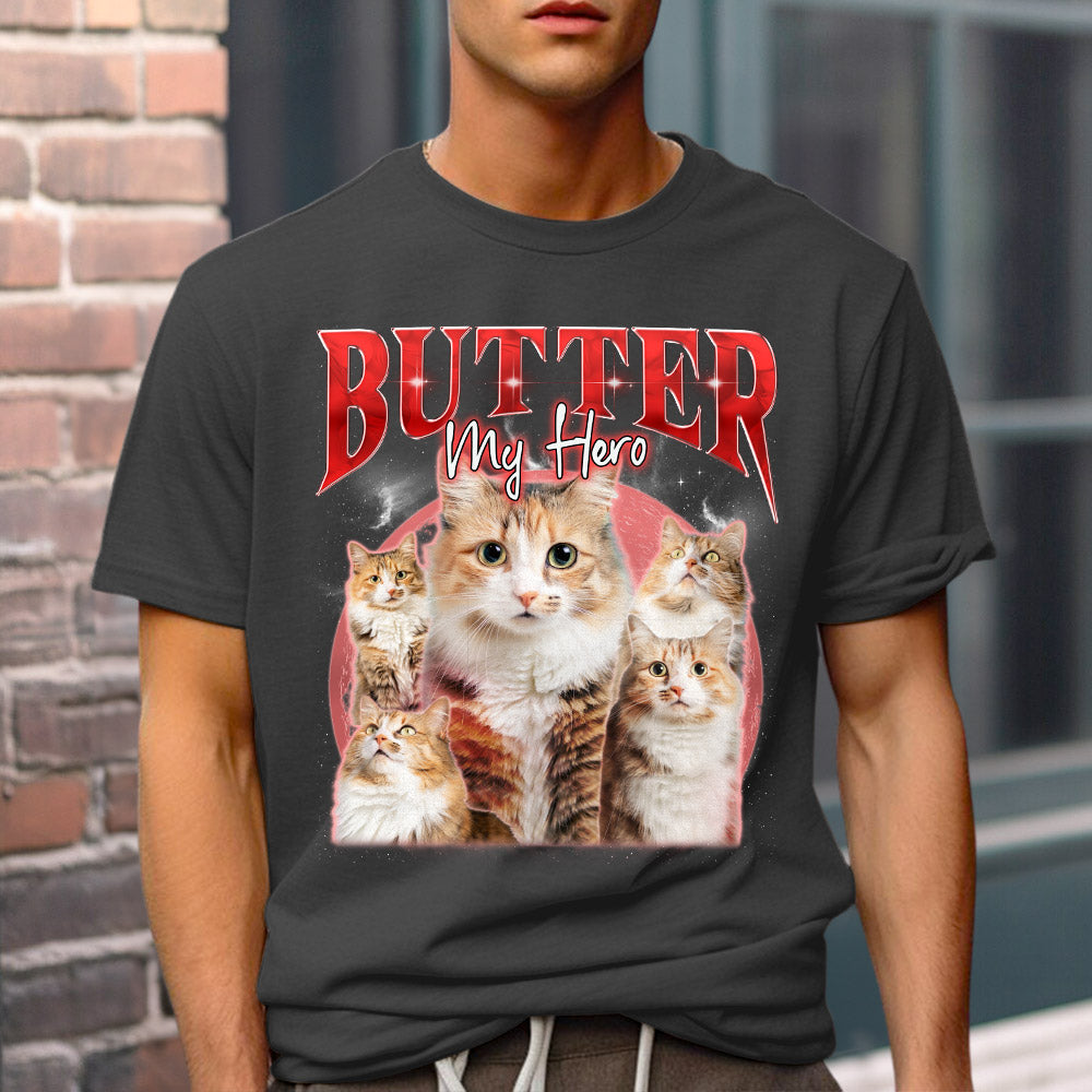 Custom Pet Face Vintage Version 11 - Stylish Personalized Unisex Cotton T-shirt for Pet Lovers