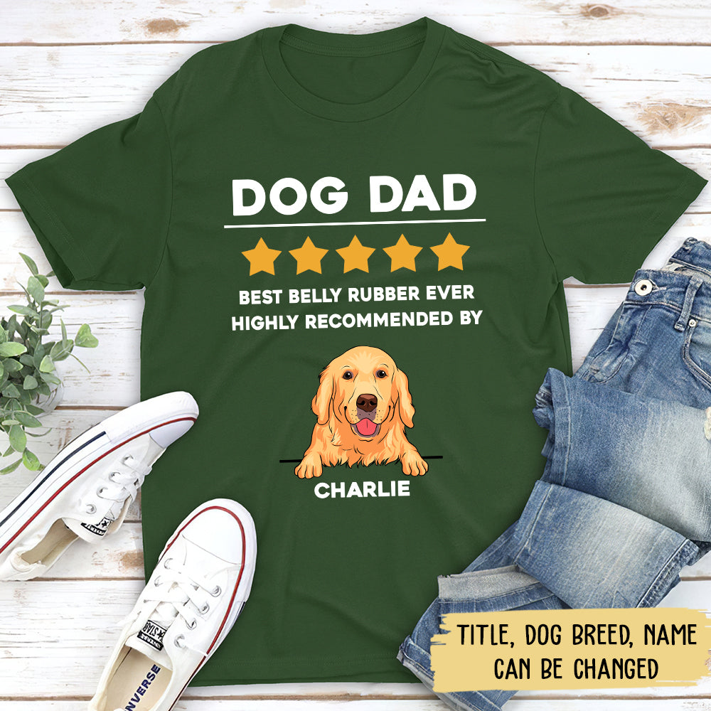 Review Personalized Custom Unisex Dog Mom/Dad T-shirt - 5.3 oz Heavy Cotton