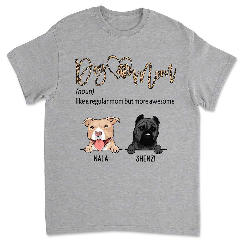 Dog Mom Heart - Personalized Custom Unisex 5.3 oz Heavy Cotton T-shirt