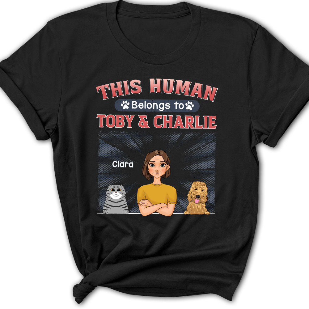 Belongs To Pet - Personalized Custom Women's Fashionable T-shirt for Pet Lovers