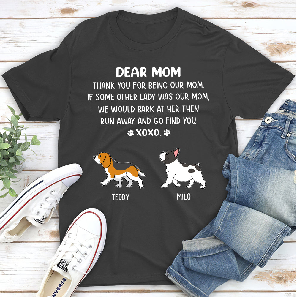 Dear Mom Xoxo 2 - Personalized Custom Unisex 5.3 oz T-shirt for Pet Lovers