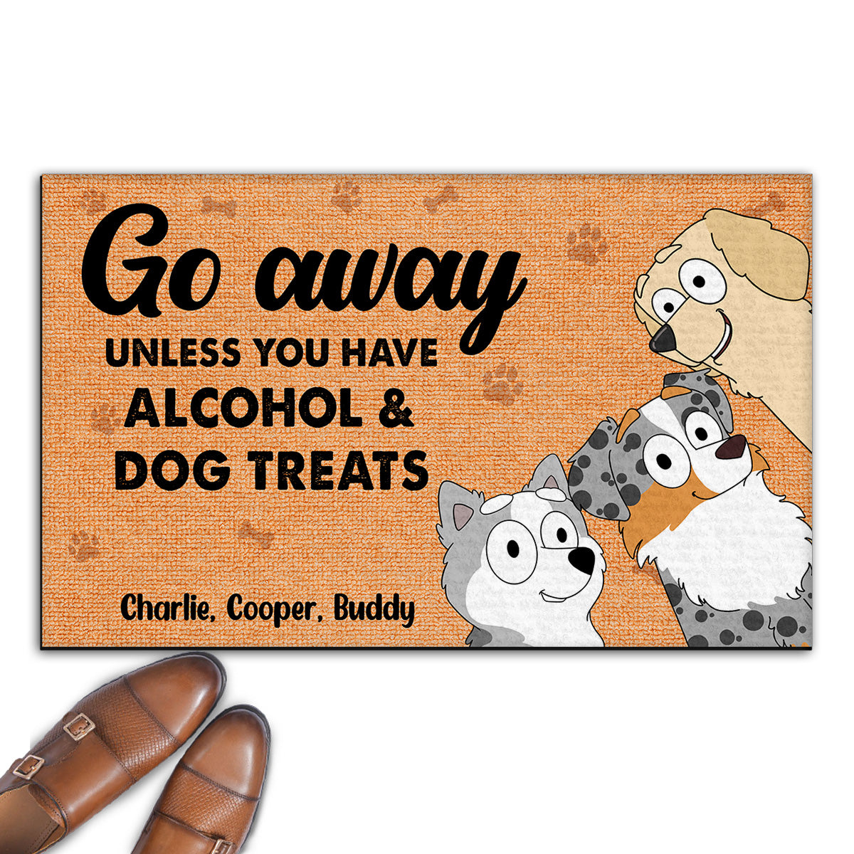 Go Away Unless Have - Personalized Custom Pet Portrait Doormat for Pet Lovers
