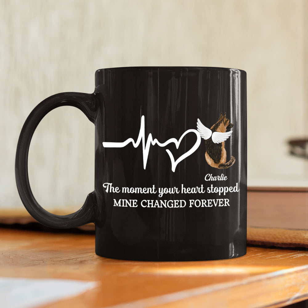 The Moment Your Heart Stopped - Personalized Custom 11oz & 15oz Black Ceramic Coffee Mug for Pet Lovers