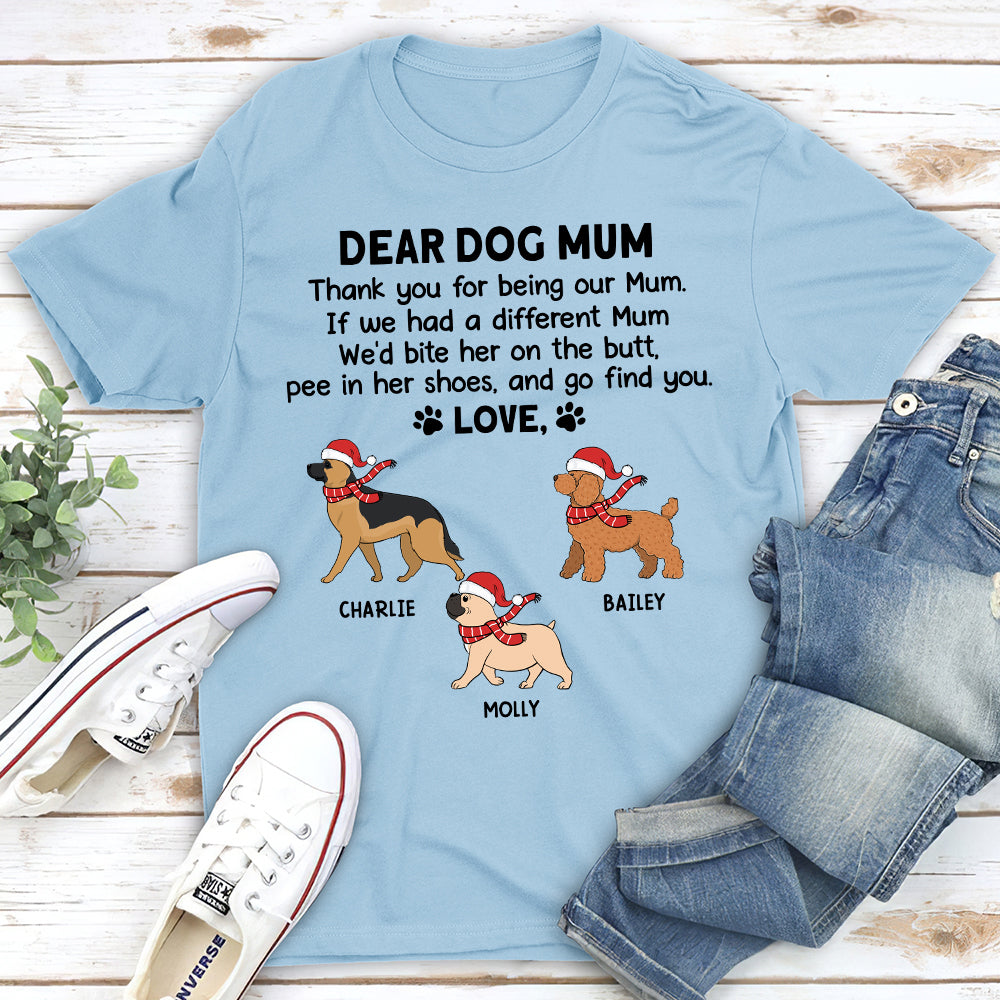 Thank You Mom Christmas - Personalized Custom Unisex 5.3 oz T-Shirt for Pet Lovers