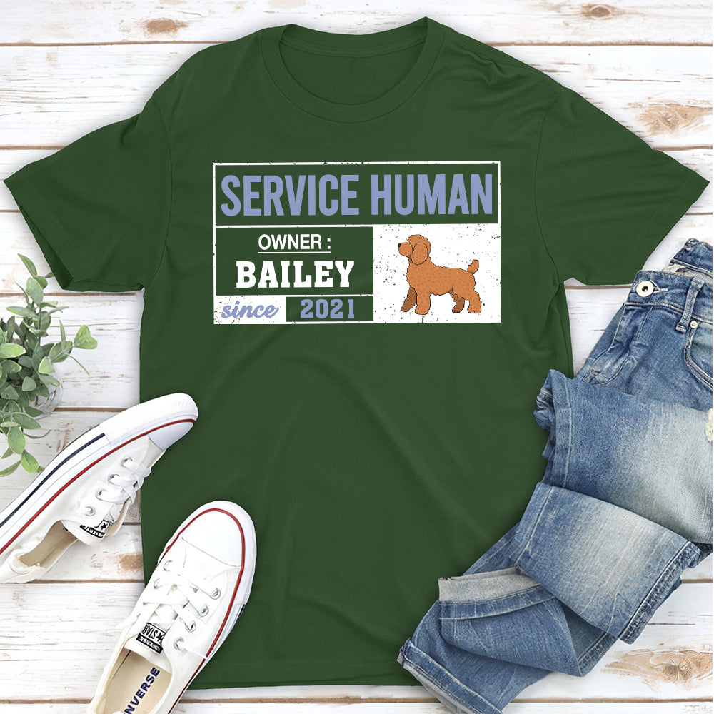 Service Human Since - Personalized Custom Unisex 5.3 oz T-shirt for Pet Lovers