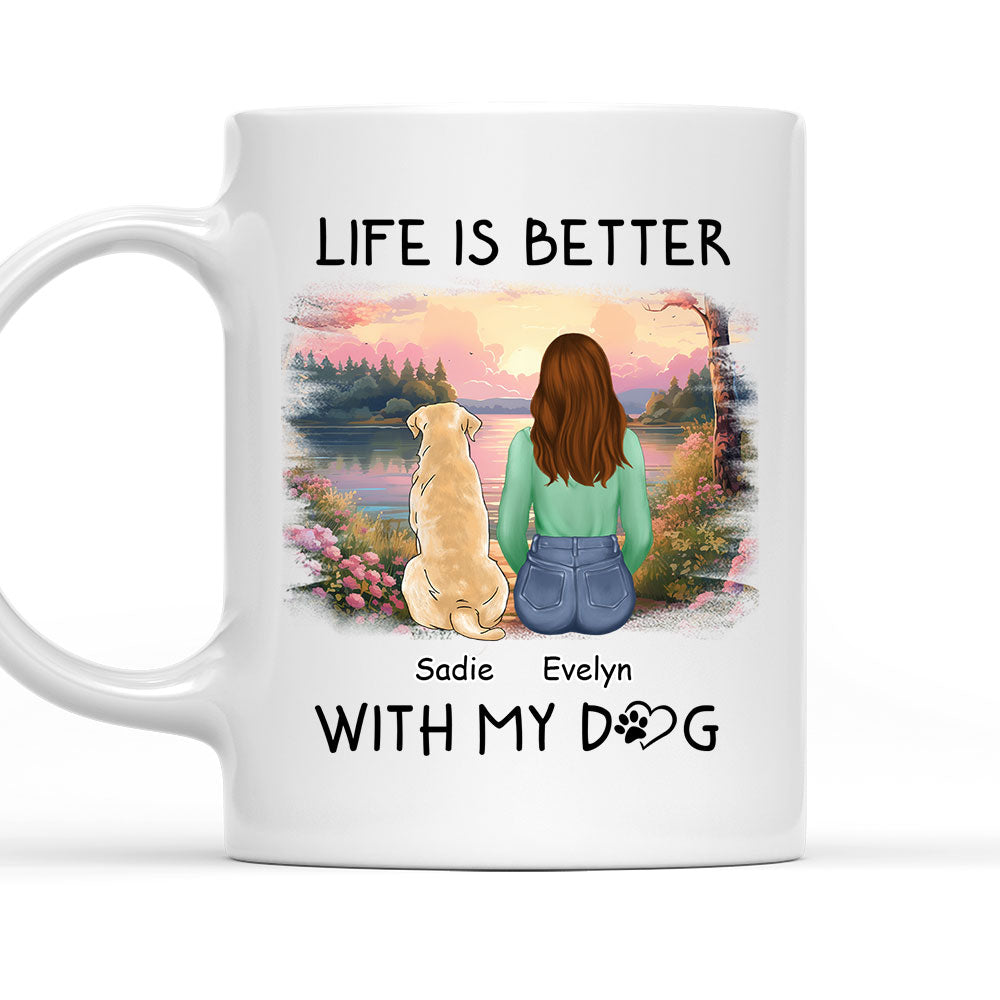 Better With Dogs - Personalized Custom Coffee Mug for Pet Lovers (11oz & 15oz)