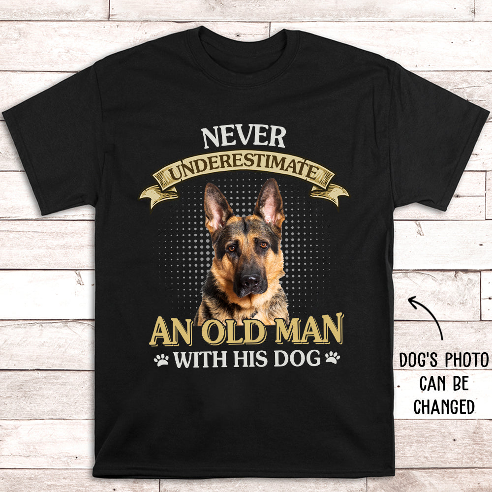 Never Underestimate Old Man - Exclusive Personalized Custom Unisex 5.3 oz T-shirt
