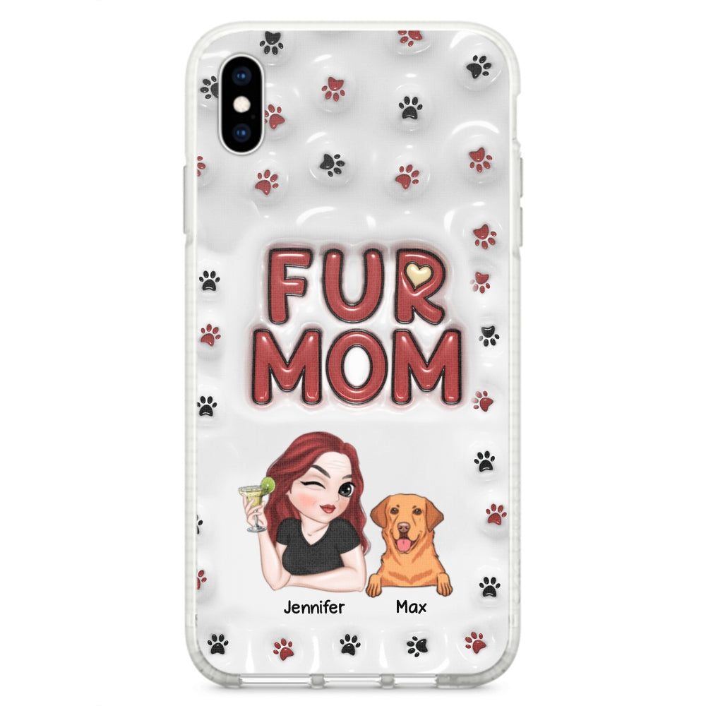 Lovely Fur Mom - Personalized Custom 3D Inflated Effect TPU Phone Case for Smartphones