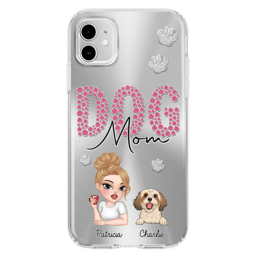 Sparkling Glitter Dog Mom Life - Exquisitely Personalized Custom Phone Case