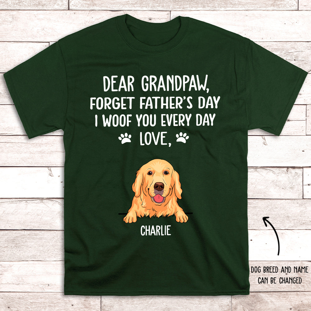 I Woof You Grandpaw - Personalized Custom Unisex Heavy Cotton T-shirt for Pet Lovers