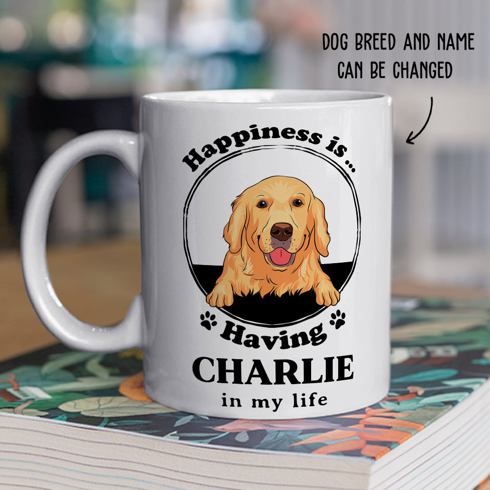 Personalized Custom Happiness Is - Coffee Mug for Pet Lovers