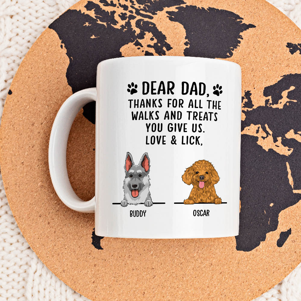 Thanks For All The Treats - Customizable Personalized Coffee Mug in 11oz/15oz for Pet Lovers