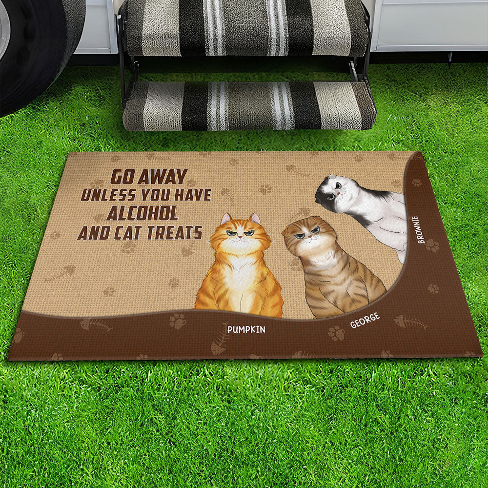 Go Away Unless - Personalized Custom Cat Picture Doormat for Pet Lovers