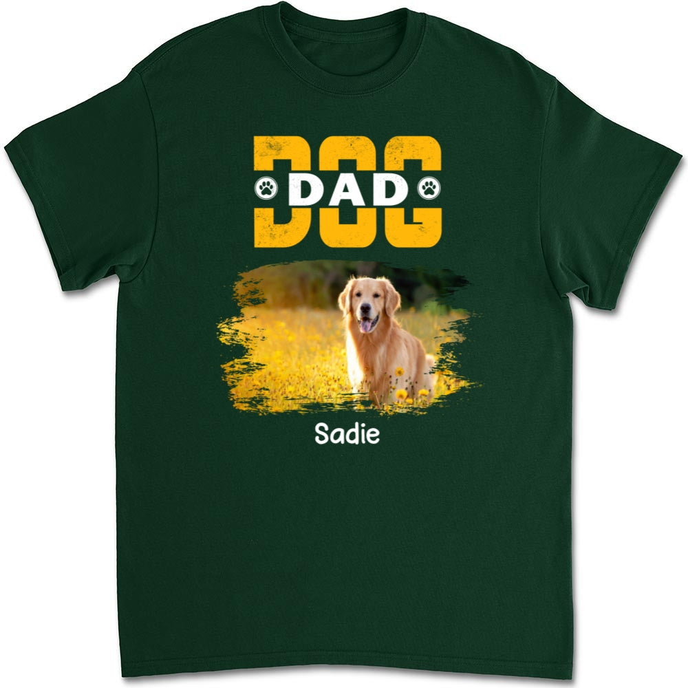 Personalized Custom Unisex 'I Love My Dog Dad' Photo T-Shirt - Perfect Gift for Pet Lovers