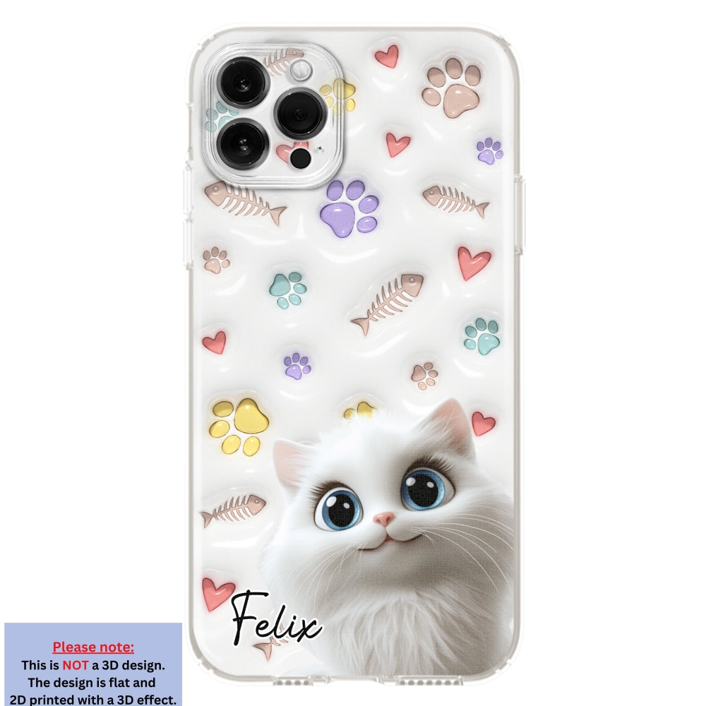 Adorable Baby Cat - Customizable 3D Inflated Effect Personalized Phone Case
