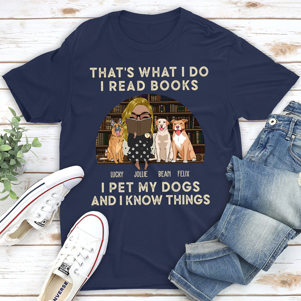 Reading And Dogs - Personalized Custom Unisex 5.3 oz T-shirt for Pet Lovers
