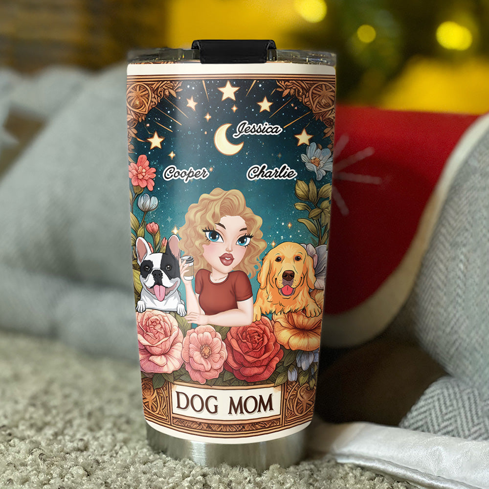 Best Dog Mom Ever Personalized Custom Tarot Design 20oz Stainless Steel Tumbler