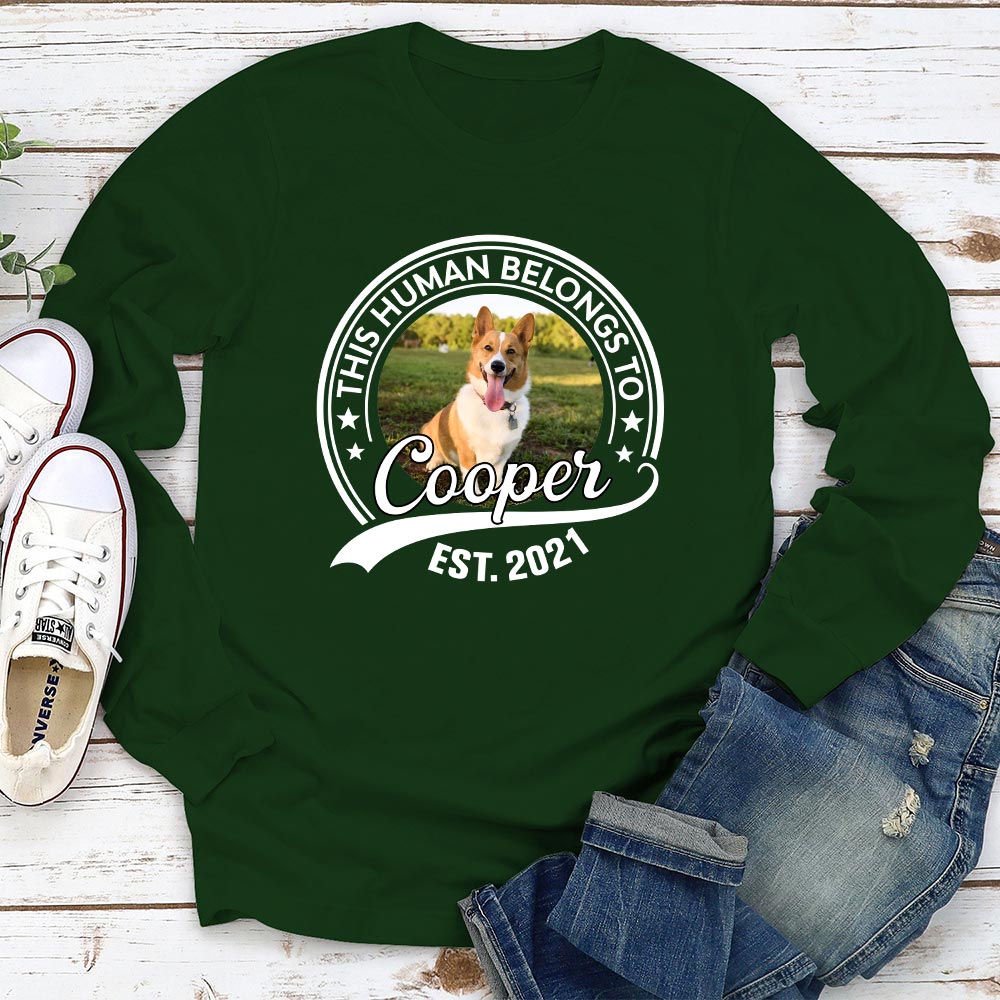 Personalized Custom Human Belongs To Photo Long Sleeve Unisex T-shirt
